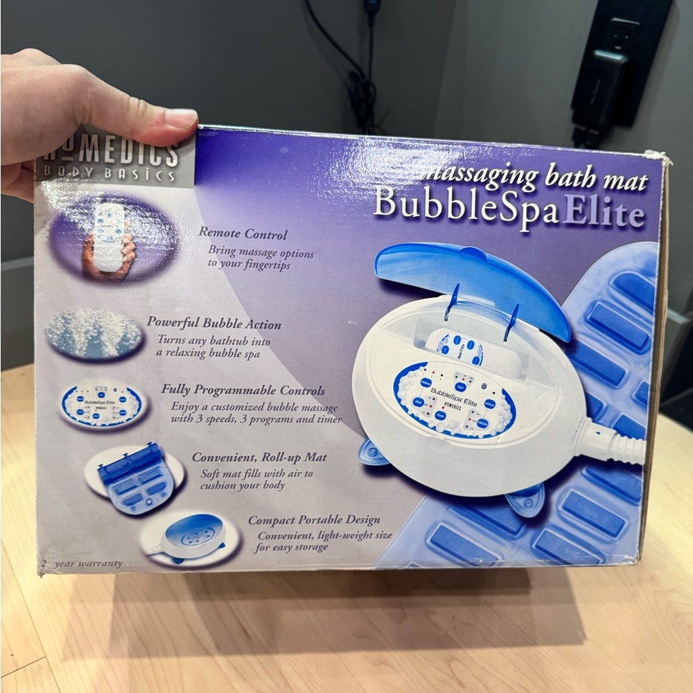 Homedics Blue Bath Mat with Bubble Jets and Massage Features